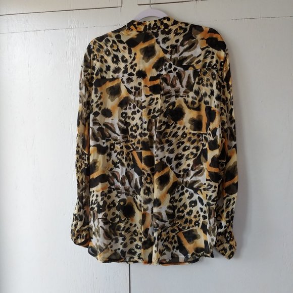 Seidensticker Animal Print Button Up Blouse 16XL - Picture 14 of 16
